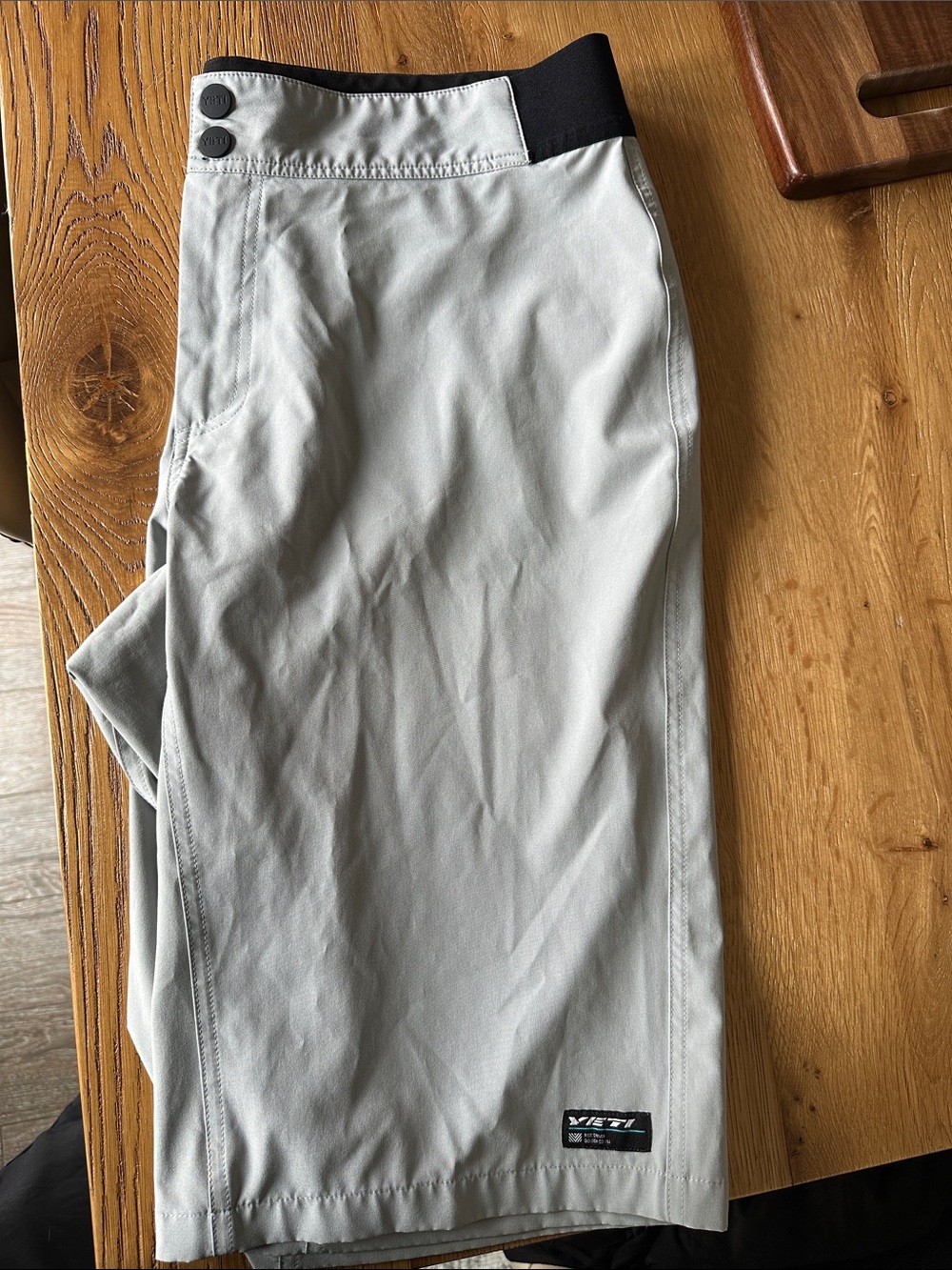 Yeti Light Gray Shorts with Black Waistband